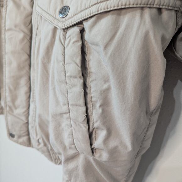 Member's Only Vintage Tan Collared Full Zip Puffer Jacket Size 40/Medium - Picture 4 of 11